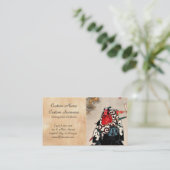 芸者-クールな日本のポートレートの絵画の美しい 名刺 (スタンド正面)