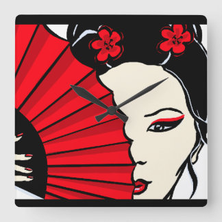 芸者 スクエア壁時計