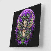 芸者 スクエア壁時計 (傾斜)