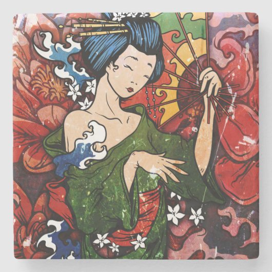 芸者 ストーンコースター (正面)