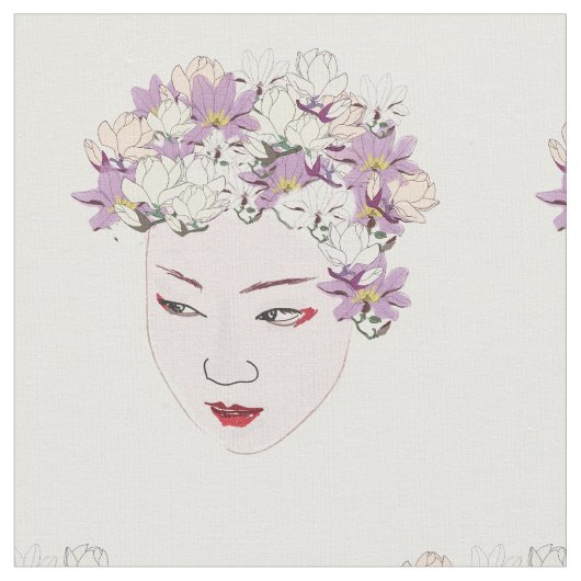 芸者 フラワーズ ファブリック (クローズアップ)