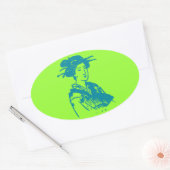 芸者 楕円形シール (封筒)