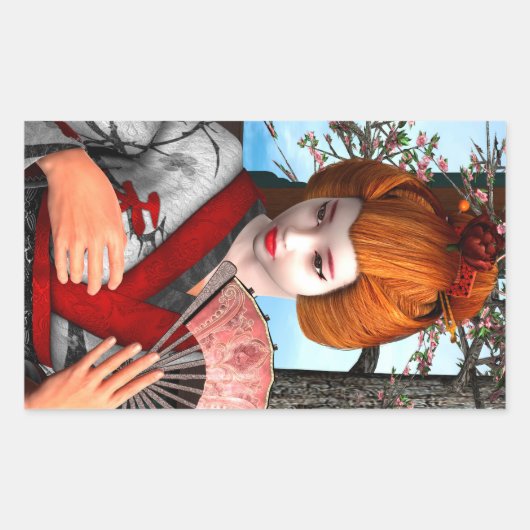 芸者 長方形シール (正面)