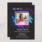 芸術およびデザインの写真の卒業の招待状 招待状 (正面/裏面)