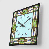 芸術および技術のガラススタイルの柱時計 スクエア壁時計 (傾斜)