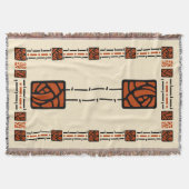 芸術および技術のスタイルのイバラのばら色パターン スローブランケット (正面)