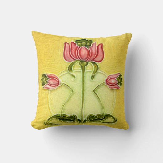 芸術および技術のタイルは上がりました クッション (正面)