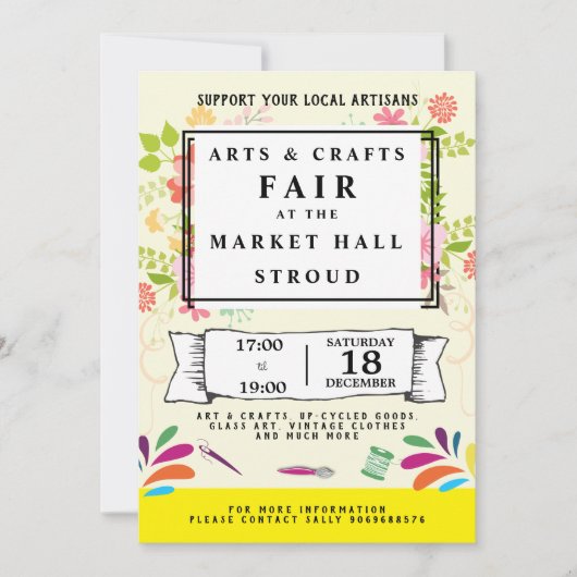 芸術および技術の公平な技術の市場のcrafternoon 招待状 (正面)