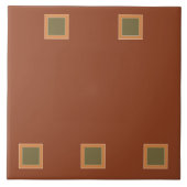 芸術および技術の正方形-粘土のオリーブおよび砂の色相 タイル (正面)