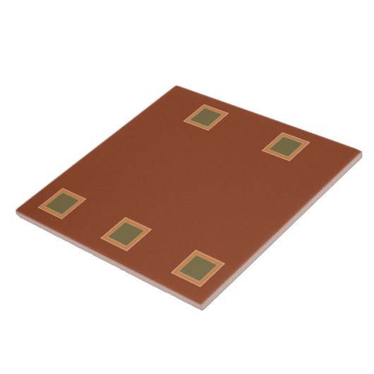 芸術および技術の正方形-粘土のオリーブおよび砂の色相 タイル (側面)