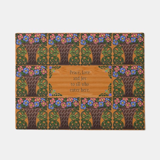 芸術と工芸品のバスケットのペチュニア – ホーム賛美ズ ドアマット (正面)