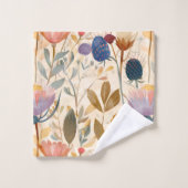 芸術と工芸品スコットランドのアザミと野花 バスタオルセット (ウォッシュタオル)