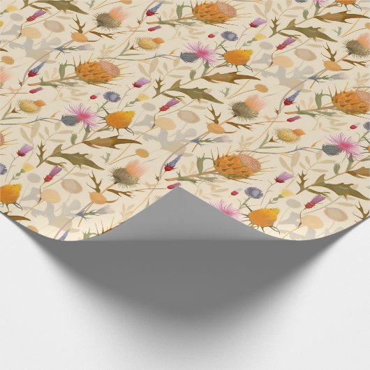 芸術と工芸品スコットランドのアザミと野花 ラッピングペーパー (角)