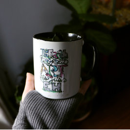 芸術のない地球はEHだ ツートーンマグカップ