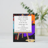 芸術のイーゼルの絵画のパーティの招待状 招待状 (スタンド正面)