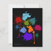 芸術のイーゼルの絵画のパーティの招待状 招待状 (裏面)