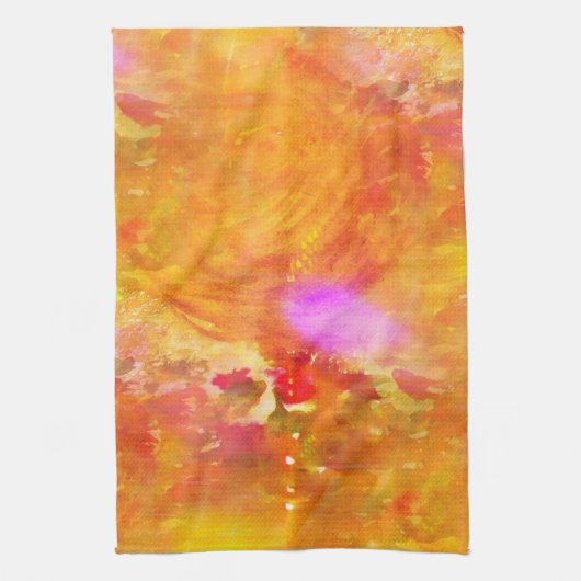芸術のオレンジ継ぎ目が無い背景の黄色を着色して下さい キッチンタオル (縦)