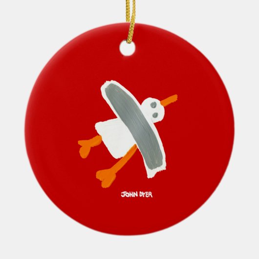 芸術のオーナメント: ジョンのダイアーのカモメ セラミックオーナメント (正面)