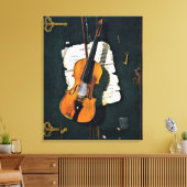 芸術のオールド素晴らし・バ絵画イオリン キャンバスプリント (インサイチュ (リビング))