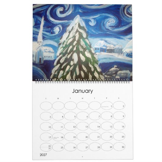 芸術のカレンダー カレンダー (1月 2027)