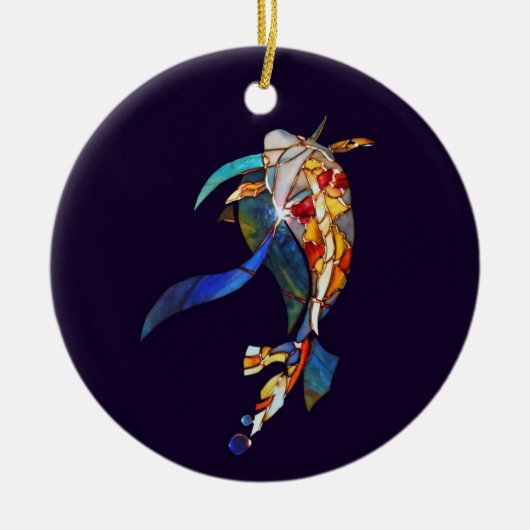 芸術のガラスコイの魚のオーナメント セラミックオーナメント (正面)