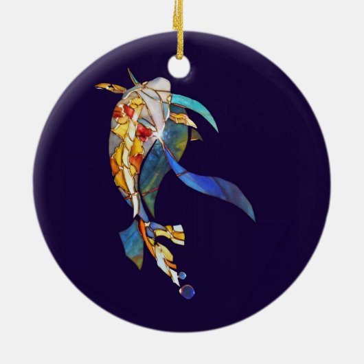 芸術のガラスコイの魚のオーナメント セラミックオーナメント (裏面)