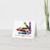 芸術のクレヨンはメッセージカード感謝していしています サンキューカード (裏面)