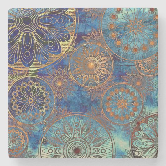 芸術のグランジなパターン ストーンコースター (正面)