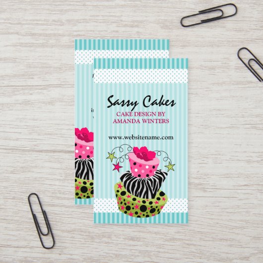 芸術のケーキのベーカリー 名刺 (正面/裏面インサイチュ)