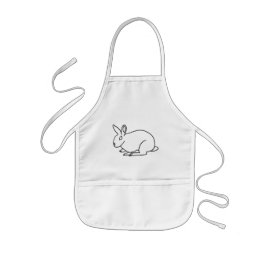 芸術のスケッチ、バニーウサギの着色のエプロンの輪郭を描いて下さい 子供用エプロン