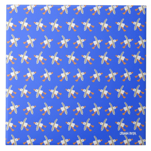 芸術のセラミックタイル: ジョンのダイアー。 コーニッシュのカモメ タイル (正面)