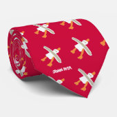芸術のタイ: お祝いの赤いカモメのタイ ネクタイ (ロール)