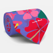 芸術のタイ: 騒々しいハイビスカスの花の芸術のタイ ネクタイ (ロール)