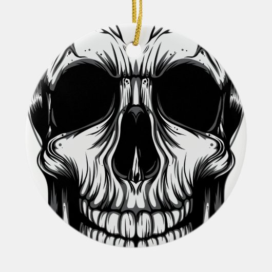 芸術のダンプによるスカル セラミックオーナメント (正面)