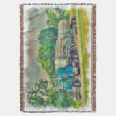 芸術のデザインを運転する青い水槽のトラックのハイウェー スローブランケット (正面縦)