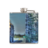 芸術のトラック運転手を運転する青い記録のトラックのハイウェー フラスク (裏面)