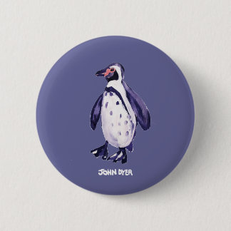 芸術のバッジボタン: ジョンのダイアーの紫色のペンギン 缶バッジ