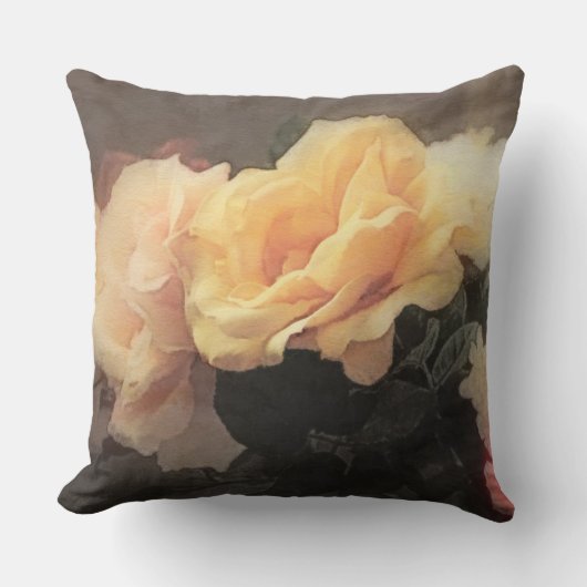 芸術のパステルカラーの花のヴィンテージの背景 クッション (正面)