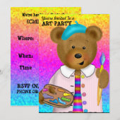 芸術のパーティの招待状 招待状 (正面/裏面)