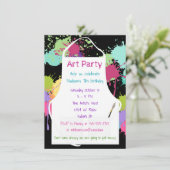 芸術のパーティーのパステルのペンキ 招待状 (スタンド正面)