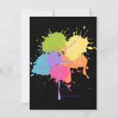 芸術のパーティーのパステルのペンキ 招待状 (裏面)