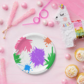 芸術のパーティーのペンキの(ばちゃばちゃ)跳ねる ペーパープレート (パーティー)