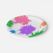 芸術のパーティーのペンキの(ばちゃばちゃ)跳ねる ペーパープレート (アングル)