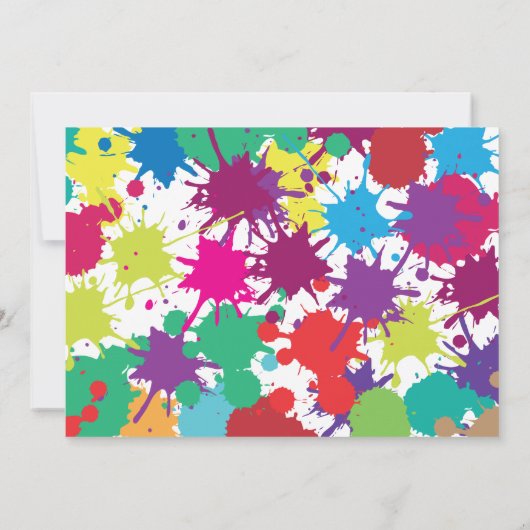 芸術のパーティーの絵画の誕生日のペンキのパレットの招待 招待状 (裏面)