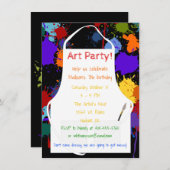 芸術のパーティーのBrightsのペンキ 招待状 (正面/裏面)
