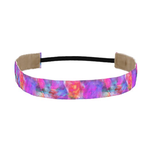 芸術のピンク、青、赤い質の背景 アスレチックヘッドバンド (正面)