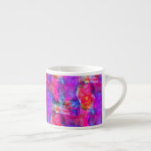 芸術のピンク、青、赤い質の背景 エスプレッソカップ (右)