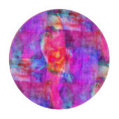 芸術のピンク、青、赤い質の背景 カッティングボード (正面)