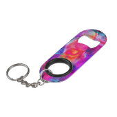 芸術のピンク、青、赤い質の背景 キーホルダー栓抜き (正面アングル)