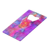 芸術のピンク、青、赤い質の背景 クレジットカード栓抜き (裏面アングル)